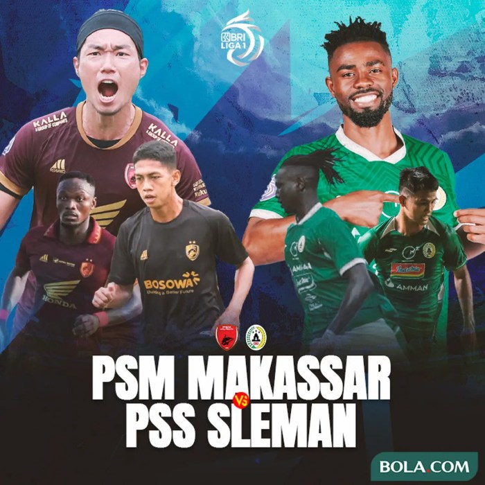 Prediksi skor dan susunan pemain PSM Makassar vs PSS Sleman Liga 1