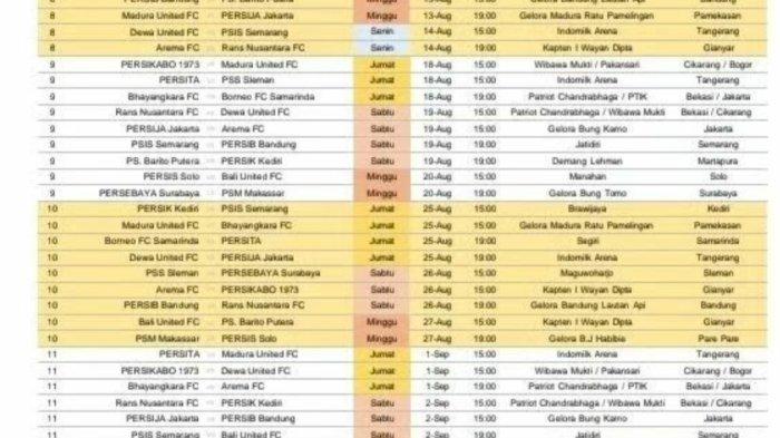 Jadwal lengkap pertandingan Persib Bandung Liga 1 2024